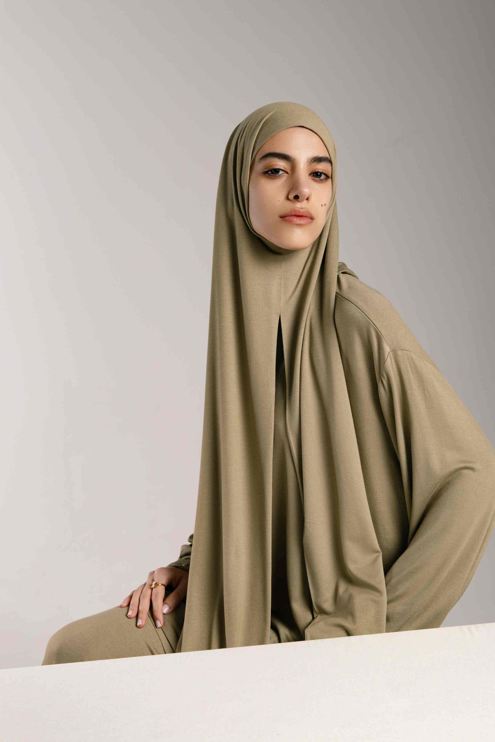 Хиджаб Молик двухслойный хаки