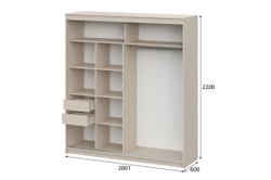 Шкаф-купе «ШКП 3» Макс Меланж 200 см