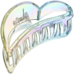 Заколка-краб для волос «Мон Пион», сердце, микс 6 цветов, 9см (Блистер)