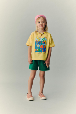 ZARA Х CASA LAWA ТРИКОТАЖНЫЕ ШОРТЫ, ЗЕЛЕНЫЙ