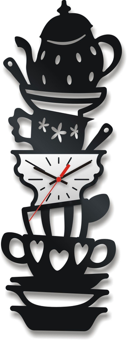 Часы настенные 3d дизайнерские Фигурные для декора стен интерьера оригинальный дизайн (черный / белый / часы;упаковка)