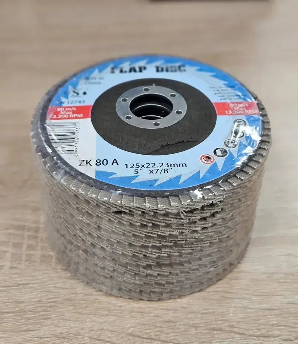 Круг лепестковый торцевой 125 x 22.23; P80