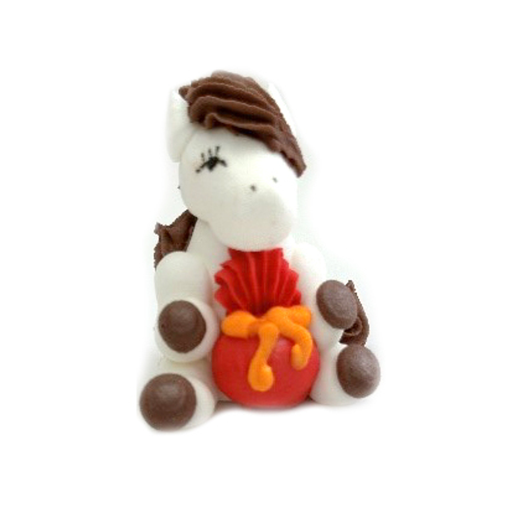 Сахарная фигурка объемная "ЛОШАДКА С ПОДАРКОМ"