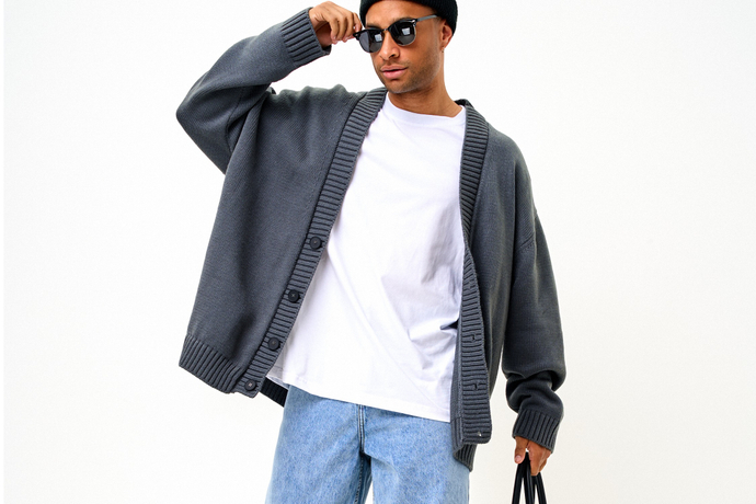 Серый Кардиган 