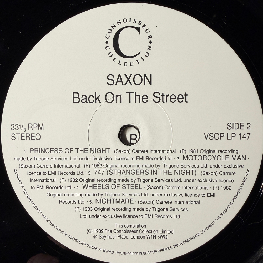 Saxon ‎– Back On The Street 2LP (Англия 1990г.) Т