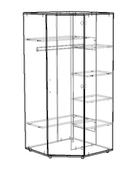 Шкаф угловой МИЯКО правый