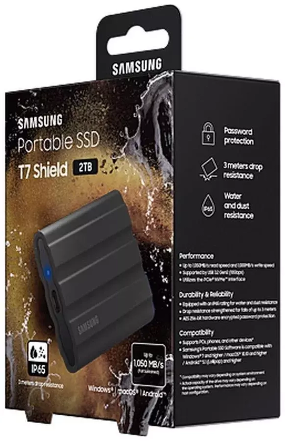 Внешний SSD 2Tb Samsung T7 Shield (MU-PE2T0S) RTL