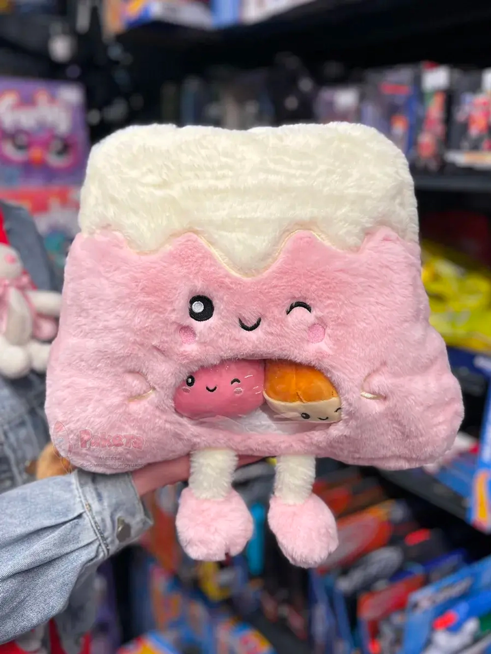 Мягкая игрушка подушка Pudding Пудинг Эскимо Розовое 4 шт
