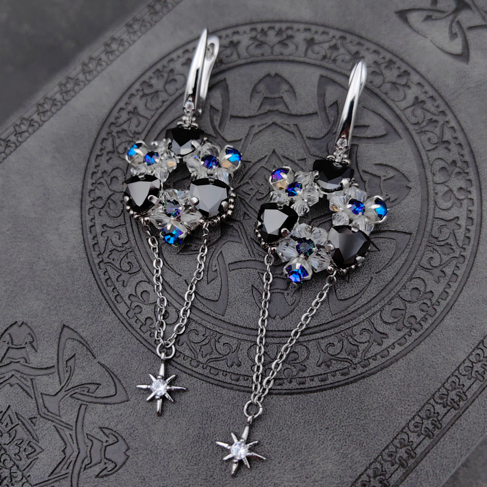 Набор для создания серег Triangle, Black/Silver