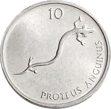 10 стотинов 1993 Словения. Саламандра