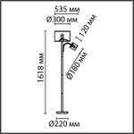 8042/2F LN Торшер E27 + E14 1*60Вт+1*40Вт 220В IP20 MODERNI