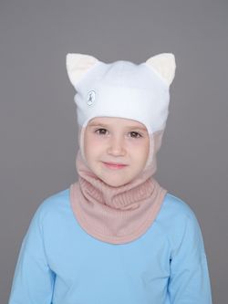 Шлем весенний/осенний вязаный (Розовый дым) КИС