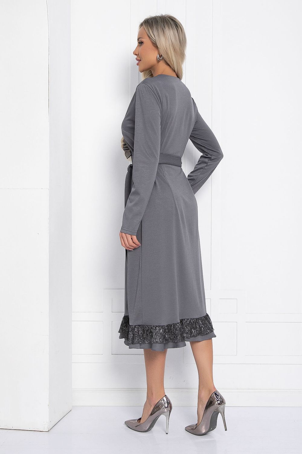 Платье Арфа (серое) П12289-10 LT Collection (Акция)