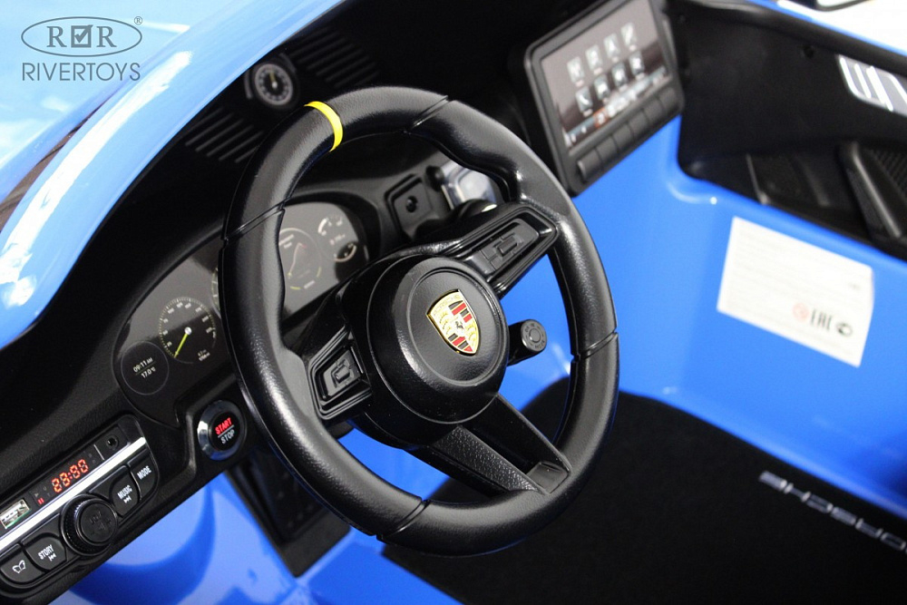 Детский электромобиль RiverToys Porsche 911 GT3 Y911YY Y911YY-BLUE-GLANEC/синий глянец