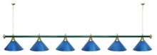 Лампа STARTBILLIARDS 6 пл. (плафоны антик медь,штанга коричневая,фурнитура золото)