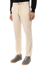 Брюки карго муж. AERONAUTICA 1583 молочный затяжка на поясе