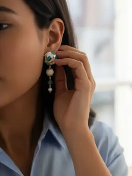 Серьги Цветочное поле с амазонитом