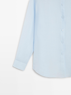 Massimo Dutti Рубашка свободного кроя с рубашечным воротником, небесно-голубой
