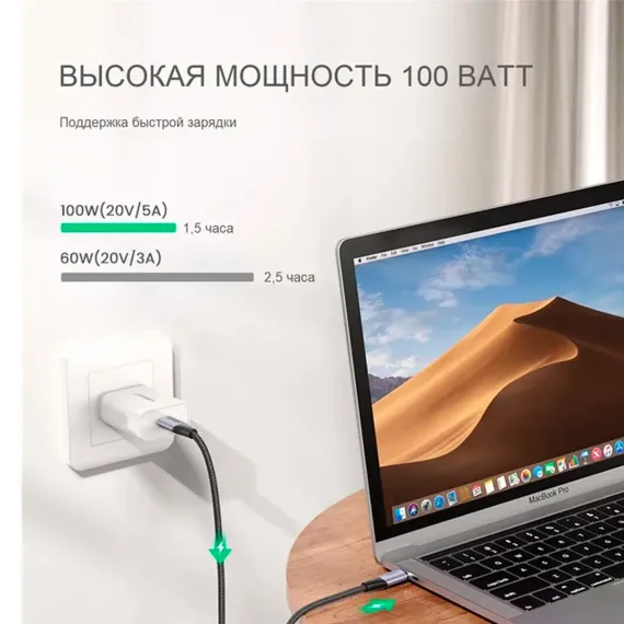 UGREEN US355 Gen2 Black USB-C/USB-C 1m