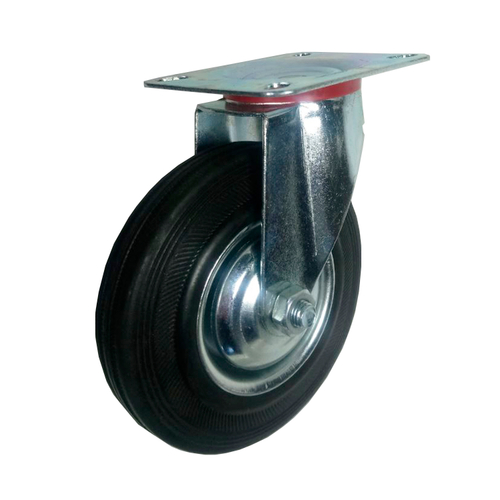 Колесо d100 поворотное на площадке Черная резина 003869