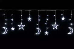 Гирлянда Бахрома Млечный путь 2,5*0,95*0,55 м., 138 холодных LED ламп, прозрачный провод, контроллер, Winner Light (w.02.5T.138.L+)