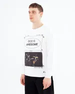 Лонгслив Artem x Kuzma God is awesome белый