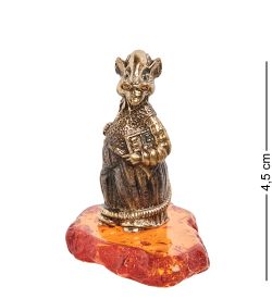 AM-1670 Фигурка «Мышь Крыс Бухгалтер» (латунь, янтарь)