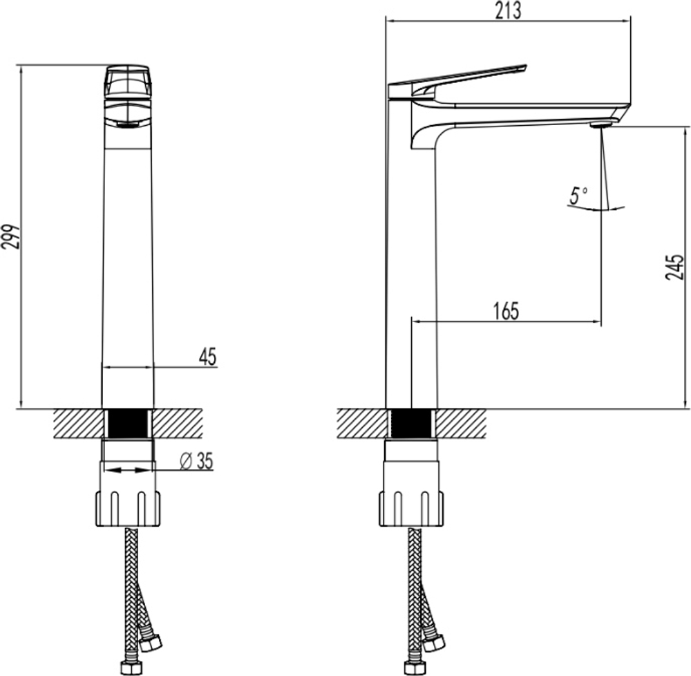 Смеситель для раковины STWORKI Вирклунд S05020BK матовый черный