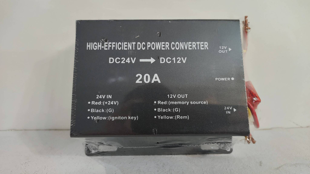 20А / Преобразователь (20 ампер) напряжения 24-12В CAR ELECTRIC CONVERTOR (1 шт.) инвертор, конвертор (0.3кг,14х11.5х4см)