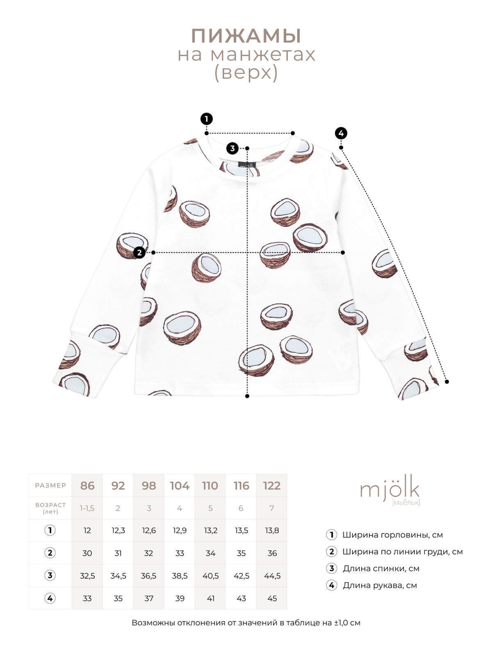 Пижама Mjölk Green Stars, на манжетах