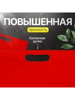 Пакет полиэтиленовый красный 50х60 см, 70 мкм, с вырубными ручками