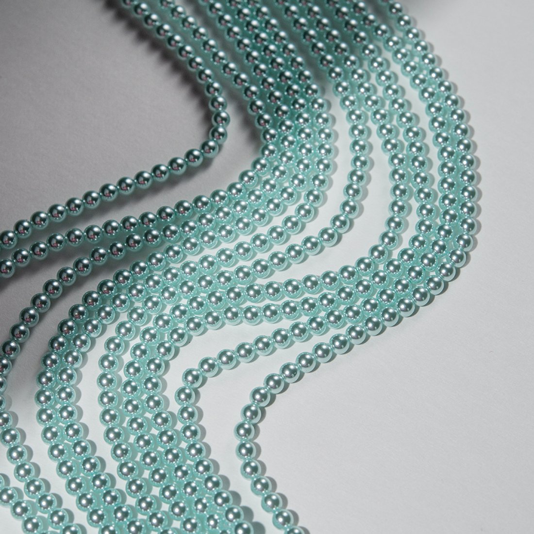 Хрустальный жемчуг, оттенок "Тиффани", шар 4,1мм, улучшенное покрытие