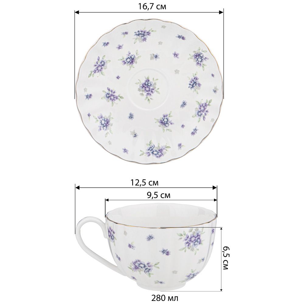 ЧАЙНЫЙ НАБОР LEFARD "SONNET IN BLUE" НА 6 ПЕР. 12 ПР. 280 МЛ (КОР=6НАБ.)
