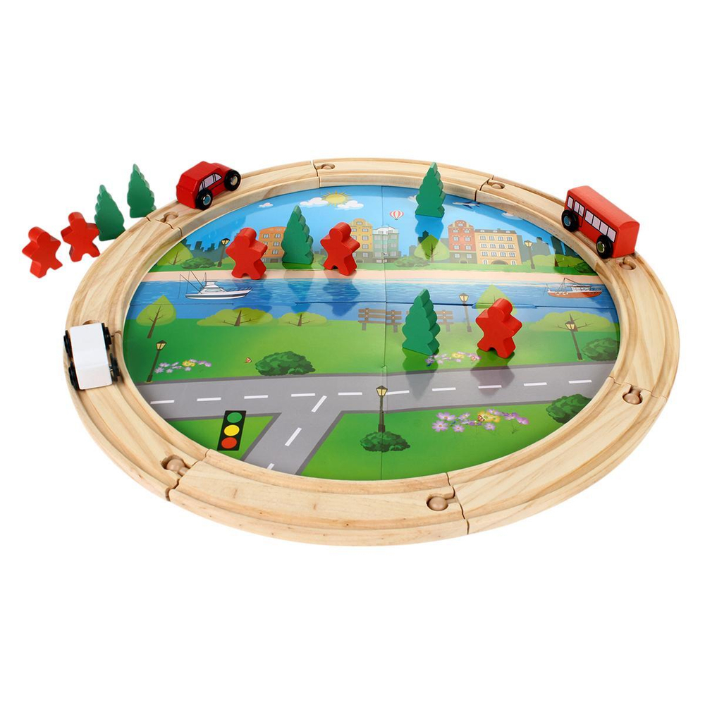 Развивающая игрушка Деревянная дорога 25 эл, коробка C-41884