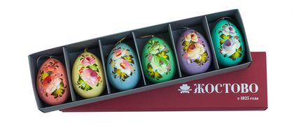 Пасхальные яйца декоративные с росписью Жостово