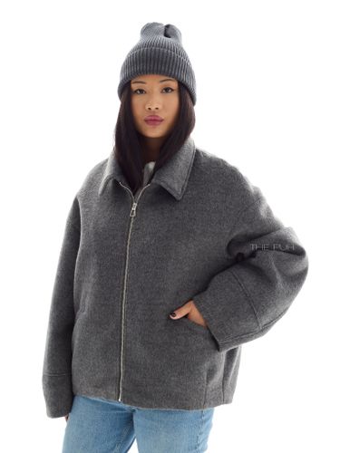 Шерстяная куртка на молнии в цвете графит