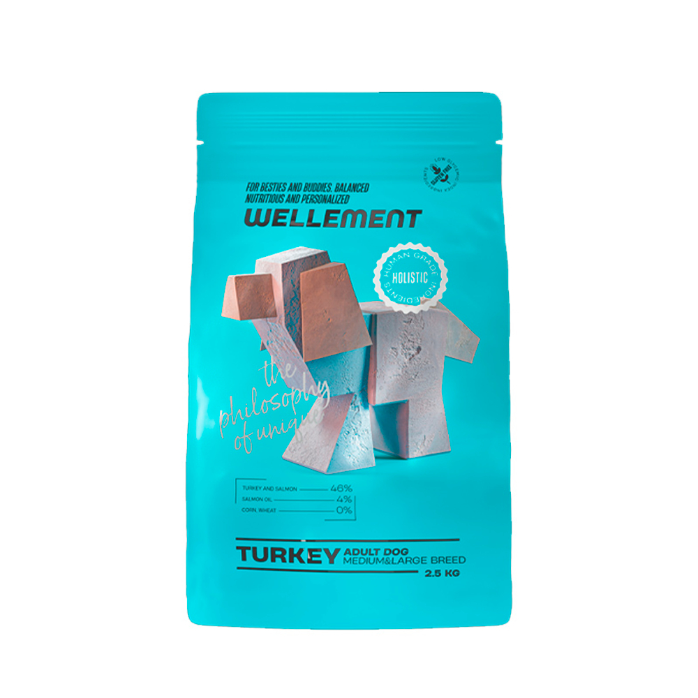 Сухой корм для взрослых собак средних и крупных пород с индейкой Wellement