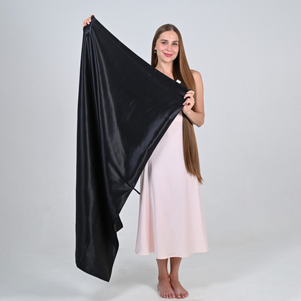 Полотенце для волос и тела VAKSILK 74x134 см ЧЁРНЫЙ АНТРАЦИТ