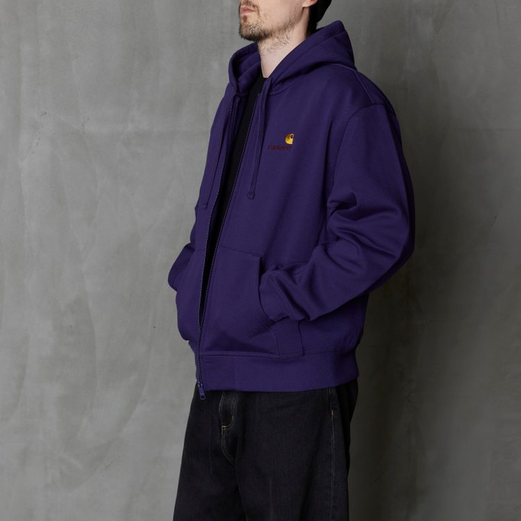 Толстовка мужская Carhartt WIP Hooded American Script Jacket артикул:I033063_aura - купить в магазине Дайс
