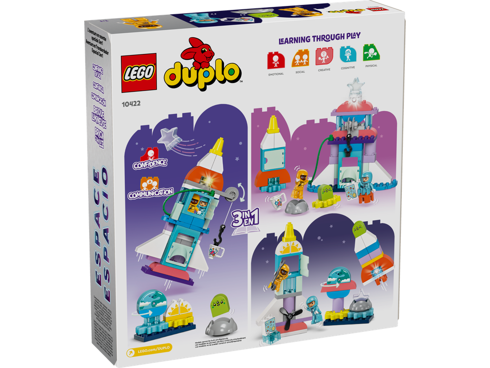 Конструктор Лего Дупло Космос Приключение на космическом шаттле 10422 | LEGO DUPLO 3in1 Space Shuttle 10422 58 дет 3+