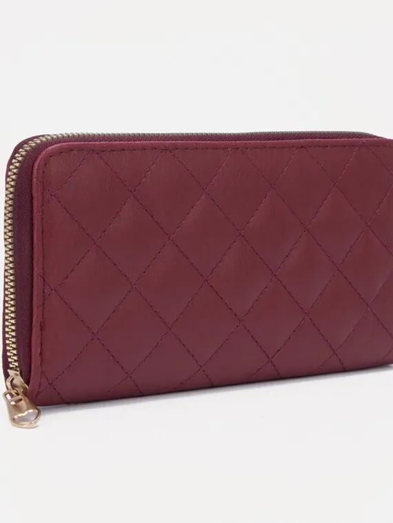Кошелёк на молнии, цвет бордовый