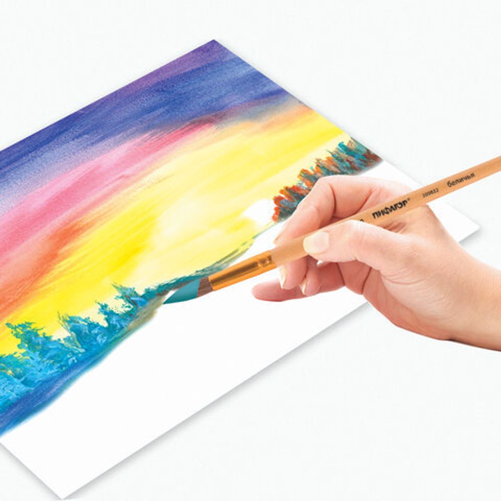 Кисть ПИФАГОР, беличья, круглая, № 8, 200822