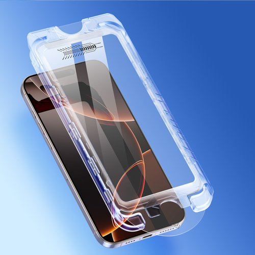 Защитное стекло серии Roga Series 2.5D от Dux Ducis с комплектом для автоматического выравнивания и от пыли для iPhone 16 Pro