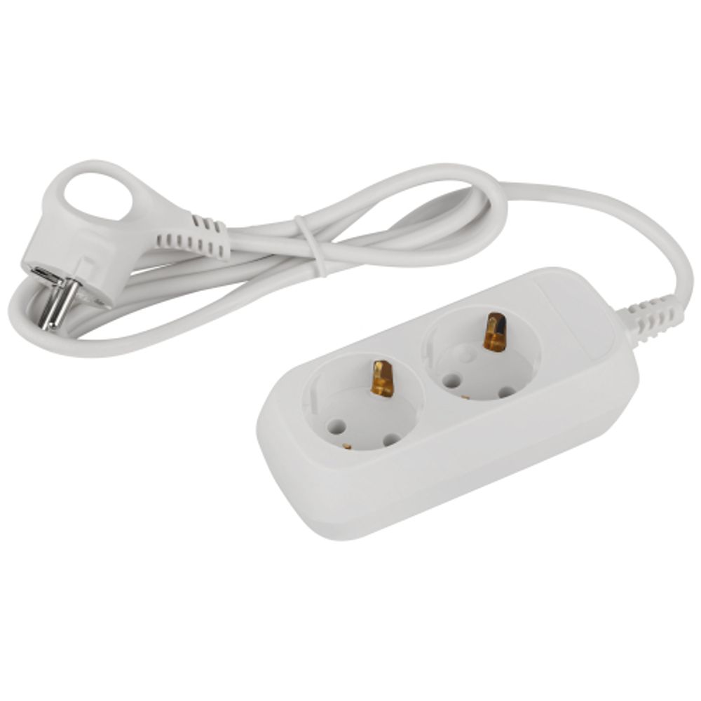 Удлинитель электрический ЭРА UDL-10-215-E Greenline 2 розетки с заземлением 1,5м ПВС 3x0.75мм2