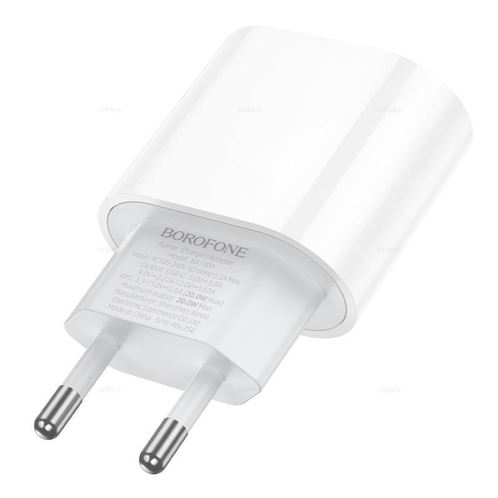 Сетевой адаптер питания BOROFONE BA100A PD 20W (белый)