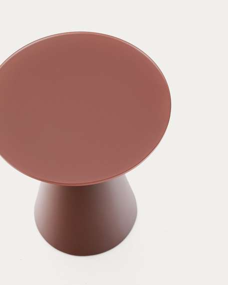 Журнальный столик Wilshire из стекла и стали терракотовый Ø30cm