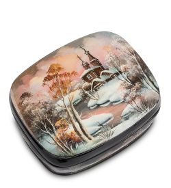 ШК-25/ 3-A Шкатулка «Деревушка» Хомин И.