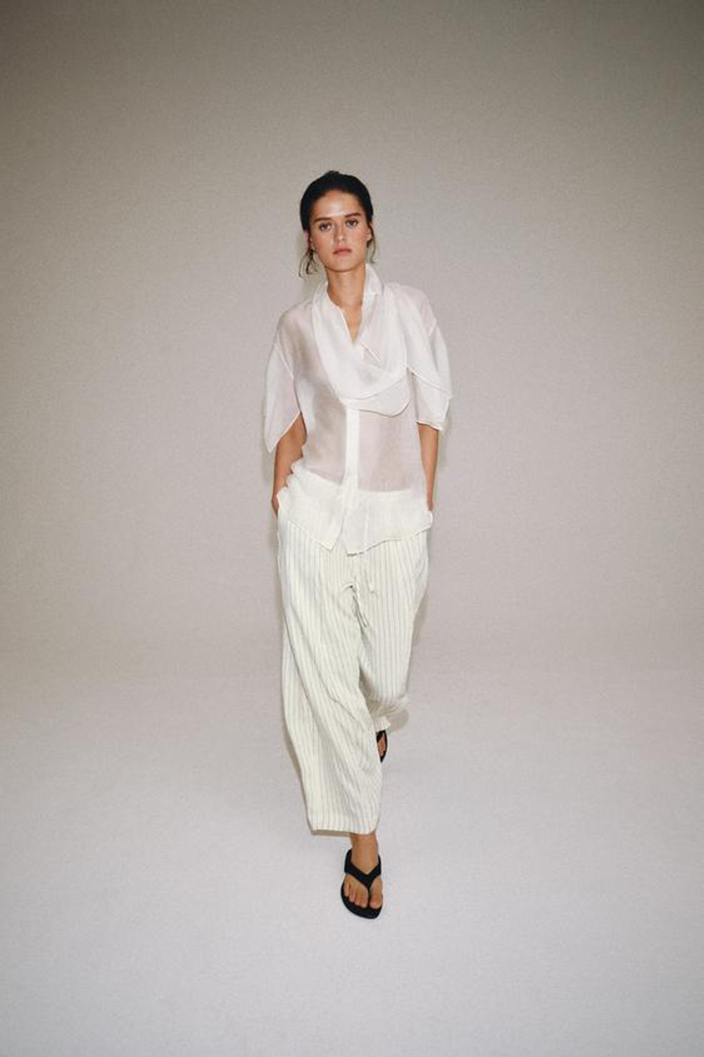 ZARA БРЮКИ BARREL — ZW COLLECTION, ПОЛОСКИ