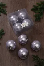 Набор новогодних шаров (4 шт) - перламутр