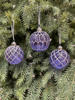 Набор шаров 8см 9шт ChristmasDeLuxe синий с блеском